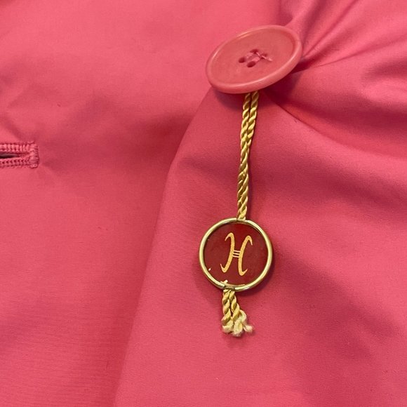 COLE Haan pink double breasted raincoat/trench coat with ties on sleeves, size M - Picture 9 of 15